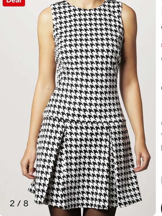 Michael Kors Dresses & Skirts - Michael Kors Black & White Houndstooth Sleeveless Mini Dress Size 4